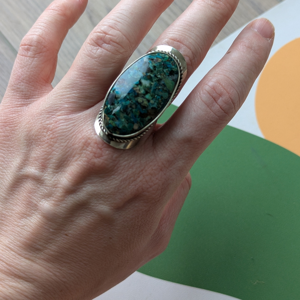 Vintage Turquoise Adjustable Ring - Picture 2 of 4